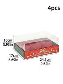 Christmas Gift 4-Compartment Box With Lid, Divided Storage For Candy, Cookies, Snacks, New Year Party Favor - View 16