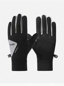 1 Pair Windproof Waterproof Fleece Lined Warm Winter Motorcycle Riding Gloves, Men's Full Finger Gloves, Suitable For Delivery, Touchscreen Compatible - Multicolor - View 14