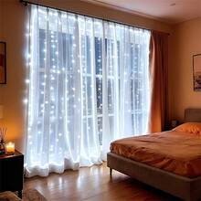 300LED Fairy Curtain Lights 118.11in X 118.11in, USB Powered, Create Stage Effect, Suitable For Home Decor, 8 Flashing Modes, Christmas String Lights, Halloween Atmosphere, Suitable For Bedroom, Living Room - USB Curtain Light - View 7