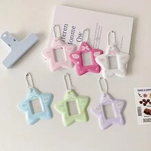 1PC Mini PVC Star Phone Photocard Holder Korean 1in ID Photo Keychain Idol Photo Card Frame Display Photocard Protector Hanging Picture Card Holder - Multicolor - View 2
