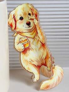 卡通黃金獵犬髮夾，可愛狗狗造型髮夾，手持蜂蜜罐與骨頭，可拆卸懸掛尾巴，可愛寵物動物髮飾，適合狗愛好者、女孩節日與日常配戴的禮物 - 彩色 - 查看 3