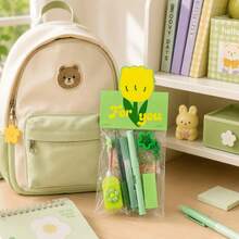1 Set Floral Stationery Set Macaron Correction Tape Highly Attractive Portable Student Learning Supplies Set - Multicolor - View 6