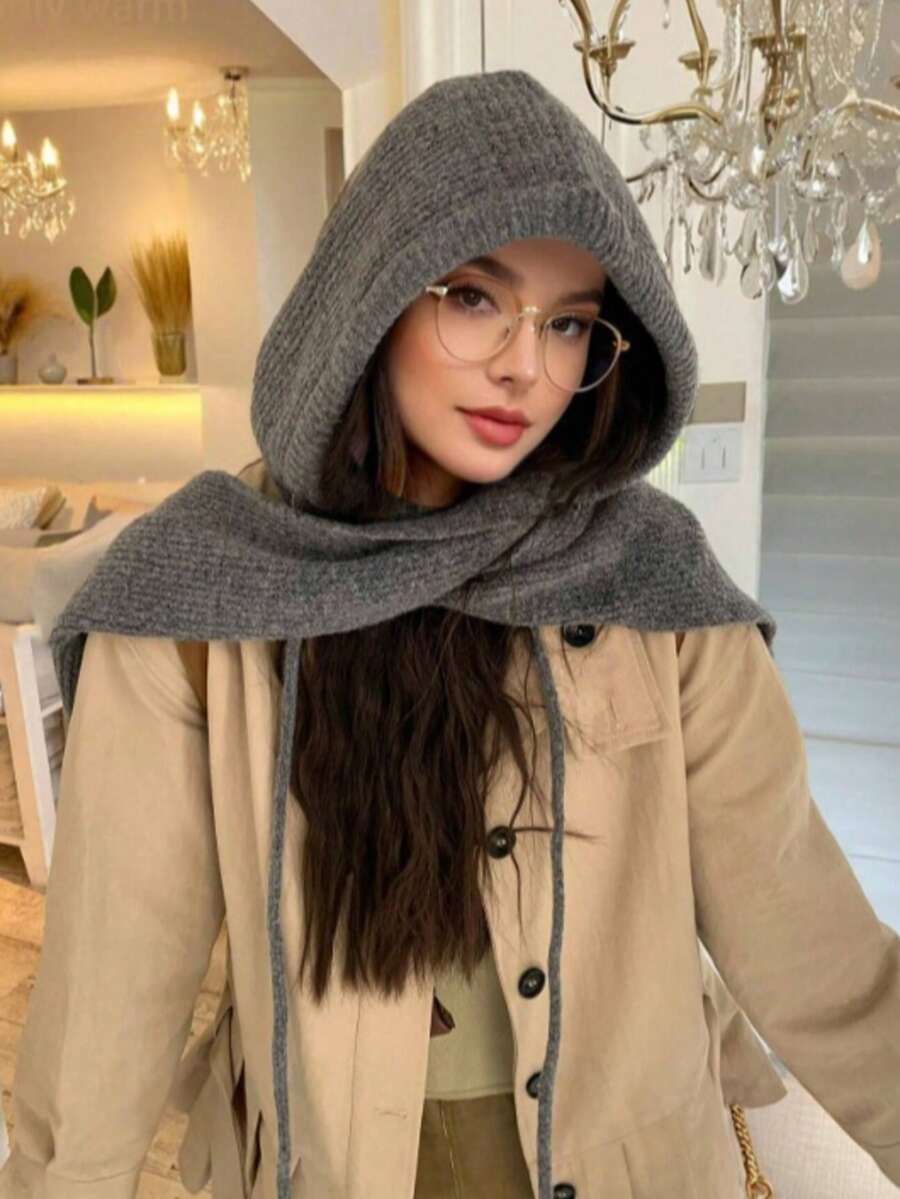1pc Women's Fashion Multifunctional Solid Color Scarf, Suitable For Autumn/Winter, Warm, Suitable For Daily Outings, Shopping, Travel And Other Occasions, Versatile Color Matching - Multicolor - View 1