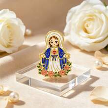 Christian Figures Brooch Set, Religious Virgin Mary & Jesus Decorative Badge, Suitable For Backpack, Clothing, Hat, Perfect Gift For Christian Believers - White - View 6