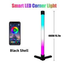 1pc Smart RGB LED Corner Lamp, App And Remote Control, 16 Million Colors And Music Sync, Standing Floor Lamp, Suitable For Living Room, Bedroom And Game Room - Black - View 14