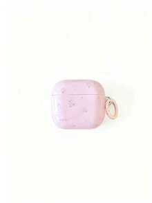 1pc Pink Early Spring Blue Floral + Round Ring Earphone Case Compatible With Apple For AirPodsPro3 Case/For AirPodsPro2 Case/For AirPods4 Case/For AirPods3 Case/For AirPods2 Case/Fashionable Women's Earphone Case/Minimalist Earphone Case - Pink - View 8