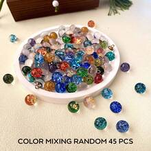 10/24 Pcs 10x12mm Glossy Bright-Color Foil Button Beads, DIY Craft Clothing Decoration Buttons, Suitable For Chinese Cheongsam, Hanfu, Sweaters, Cardigans, Shirts Sewing Accessories - Gold Foil Buttons - View 21