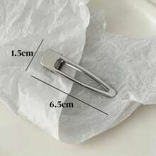 8pcs Women's Y2K Duckbill Hair Clips, Side Snap Hair Clips, Fashion Daily Hair Accessories, Hair Jewelry - Silver - View 4