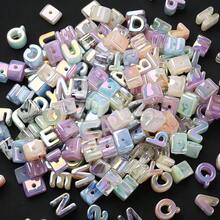 20pcs Acrylic Large Letter Beads, Small Hole Diameter, UV Upgraded Process, Shiny Spacer Beads, Suitable For Jewelry Making, Bracelet Necklace DIY, Beaded Pens, Keychains, Phone Chains And Other Craft Projects. - Multicolor - View 2