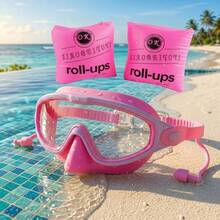 Swimming Goggles And Arm Floats Set, Soft And Lightweight, Solid Color Design, Anti-Fog, UV Protection, Wide Field Of Vision, Leak-Proof Swimming Mask - Multicolor - View 7