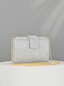 Pink-Cute Crystal Box Clutch Mini Rhinestone Handbags For Women Party Wedding Evening Bag For Weeding,Party,Valentine's Day Best Gift - Multicolor - View 3