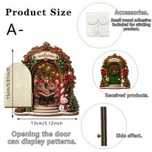 1pc Christmas Mouse Wooden Fairy Door Plaque With Hinged Opening Door, Rustic 3D Baseboard Decor For Home, Room, Party And Christmas Decoration - Christmas Wooden Ornament - View 9