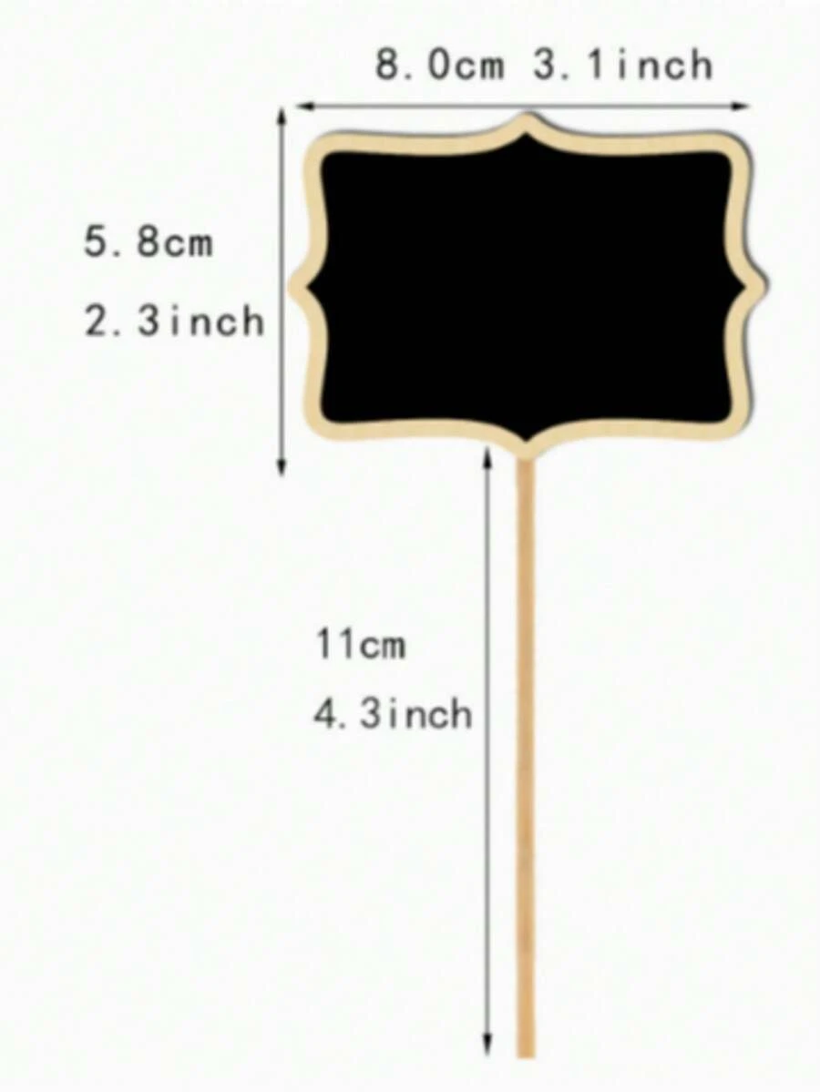 6pcs/10pcs Jiangyi Desktop Vertical Small Blackboard, Vintage Floral Edge, Birthday Wedding Food Label, Erasable Base Stand Blackboard Sign - View 1