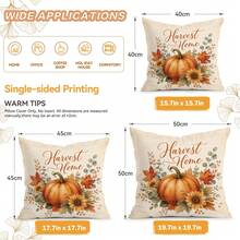 4pcs/1pc Sarung Bantal Motif Teks Panen Tanpa Isian, Sarung Bantal Cetak Satu Sisi, Cocok untuk Dekorasi Rumah Ruang Tamu dan Kamar Tidur, Sarung Bantal Sepanjang Musim - MultiWarna - View 2