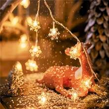 1pc 1.5/3/6m Warm White Christmas String Lights, LED Snowflake Battery Powered, Suitable For Living Room And Other Indoor Home Decor, Christmas, Thanksgiving, New Year Party, Winter And Gatherings (Battery Not Included) - Snowflake - View 9