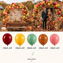 100Pcs Fall Balloons Set,Colorful Terracotta Burnt Orange Yellow Green Burgundy Balloon For Wedding Harvest Woodland Autumn Thanksgiving Birthday Party Decorations - View 8