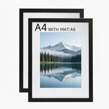 Mosearon 2pcs Wide Border MDF Photo Frames, 30x40, A3, A4 - Suitable For Home, Office, Etc.; Art Prints And Portrait Decorative Frames - 2009 MDF - View 16