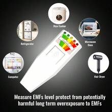 Portable Professional 5-LED EMF Meter, Magnetic Field Detector Counter, Ghost Hunting & Paranormal Research Tester - White - View 2