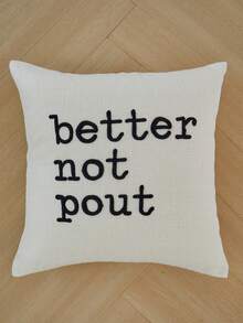 LCUHPCL 1pc American Vintage Letter 3D Embroidered Pillow Case, Suitable For Bedroom, Living Room, Sofa, Daily Use, Party And Other Various Environments - White - View 6