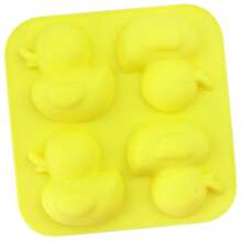4-Cavity Big Yellow Duck & Little Yellow Duck Silicone Baking Mold, Cute Cartoon Duck Cake Chocolate Dessert Mold, Home DIY Baking Tool - Multicolor - View 12