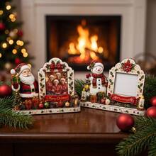1 khung ảnh gỗ chủ đề Giáng Sinh có chữ "Merry Christmas", phù hợp trang trí lễ hội, trưng bày ảnh gia đình, khung ảnh Giáng Sinh, trang trí nhà cửa, để bàn, trang trí Giáng Sinh - Khung ảnh hoạt hình Giáng sinh - Xem 5