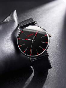 4/5pcs Casual Ultra-Thin Dial Men's Watch Set With Faux Bullet Jewelry, Best Gift Choice For Boyfriend/Father/Friend - Black - View 5