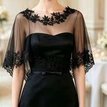Bridal Lace Mesh Bolero Shrug, Thin Arm Cover Outer Layer, Evening Dress Decorative Shawl - Multicolor - View 11