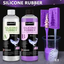8.8oz Silicone Rubber Liquid For DIY Mold Making, 1:1 Ratio Fast Cure, Bubble-Free Heat Resistant Casting Material For Home Craft Projects - B - View 3