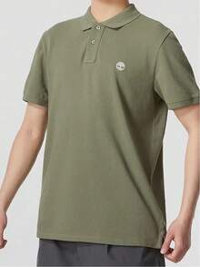 Timberland 夏季新款男士透氣運動 Polo 領 T 恤 - 橄欖綠 - 查看 3