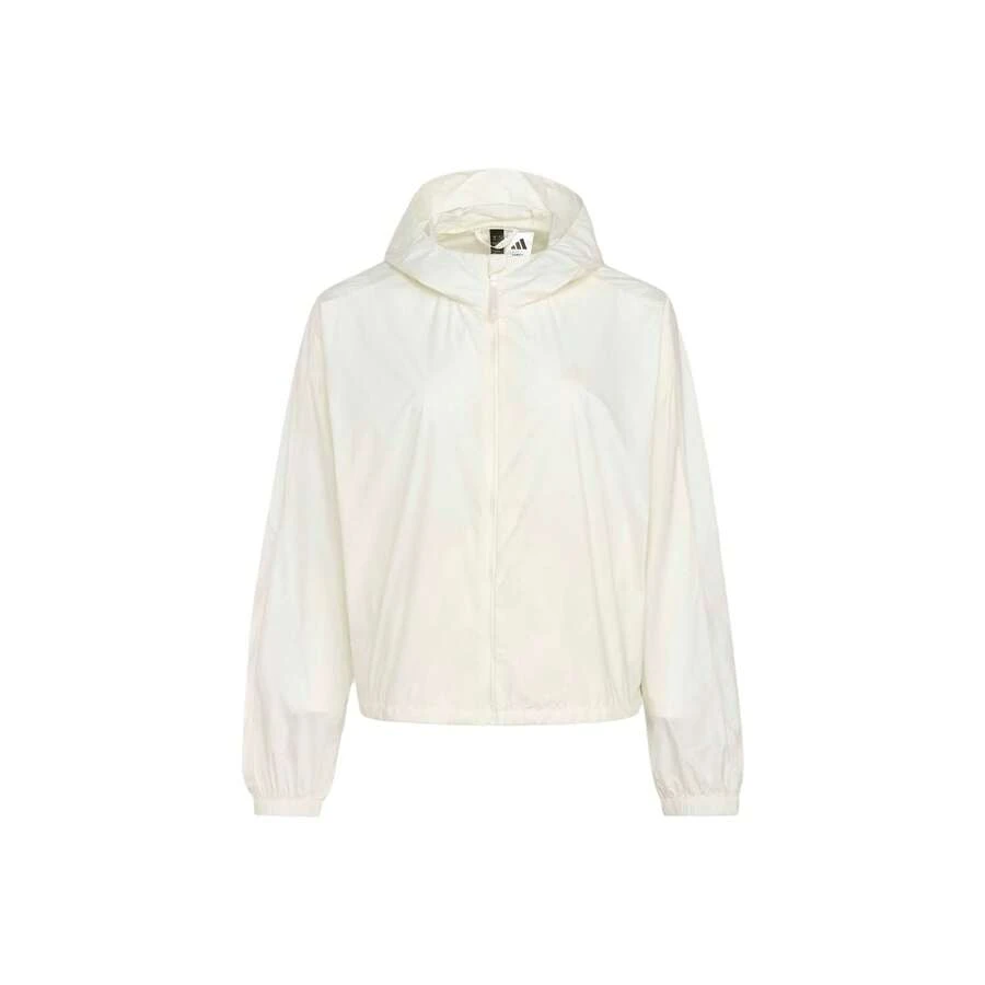 Adidas UPF50+ Water-Repellent Cooling Sports Hooded Long-Sleeve Sun Protection Jacket Women's - White - View 1