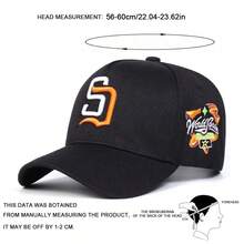 1pc Men's SD Letter Embroidered Baseball Cap, Street Fashion Casual Hat, Suitable For Spring/Autumn Travel, Beach Vacation - Multicolor - View 2