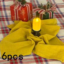 1/2/6pcs White Textured Fabric Napkins, Solid Color Foldable Shaped Cloth Napkins, French Country Christmas Party Home Dining Table Napkins - Multicolor - View 14