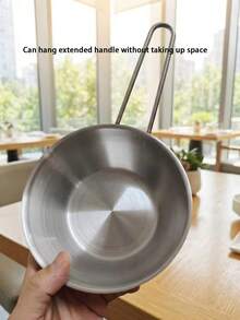 1/2pcs 304 Stainless Steel Cooking Bowl, Korean Style Ramen Bowl, Multi-Functional Salad Bowl, Egg Beating Bowl, Single Person Small Cooking Pot - View 5