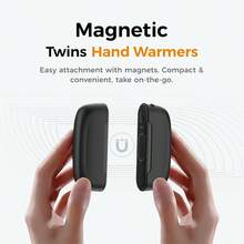 2 Pack Rechargeable Pocket Hand Warmers, Magnetic 2-In-1 Electric Hand Warmers With 3 Heat Settings, Compact Lightweight And Portable Design For Women And Men, Winter Outdoor Travel Camping And Everyday Use - Black - View 3