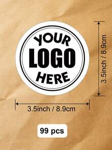 19-299pcs 1-3.5inch Custom Design Circle Logo Stickers - Personalized Printed Waterproof Paper/Plastic Business Branding & Packaging Seals Label, Round Label For Weddings Birthdays, Custom Circle Stickers For Business Logo - White - View 8