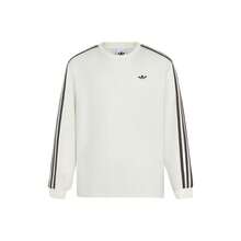 Adidas Originals SS26 Cali Men's Solid Color Crew Neck Long Sleeve T-Shirt - White - View 13
