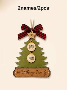 Custom Family Tree Christmas Ornament, Personalized 2-5 Names Holiday Tree Hanging Decor, Customized Festive Party Decoration, Customizable Xmas Keepsake Gift For Family, Christmas Decorations, Christmas Gift, Christmas Tree Decor, Family Christmas - Style C - View 10