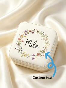 1pc/ Custom Jewelry Box - Personalized Travel Storage Box, With Zipper Closure And Fabric Lining, Perfect Bridesmaid Proposal Gift Or Couple Souvenir, Elegant Design | Soft Lining, Wedding Gift, Jewelry Box - Multicolor - View 7