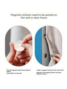 No-Drill Metal Fixing Clips, Curtain & Shower Curtain Hemming & Edging Snap Buttons, Wall & Door Universal Easy Installation, Multi-Scenario Use, Holiday Gift - one-size - View 9
