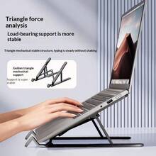 Lenovo Foldable Laptop Stand,7‑Level Adjustable Aluminum Alloy Notebook Riser,Hollow Cooling Design With Silicone Anti‑Slip Pad, Portable Desktop Support For 11‑17.3 Inch Laptops & Tablets For Office Study Travel - View 10