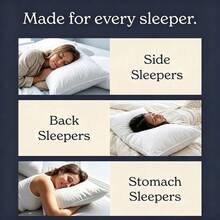Bantal Tidur Standar Bergaya Hotel Mewah, Bantal Leher Lembut dan Nyaman dengan Dukungan yang Kokoh, Bantal Tidur Serbaguna untuk Tidur Miring, Telentang, dan Tengkurap, Hadiah Perlengkapan Tidur Rumah yang Praktis untuk Pria dan Wanita - Putih - View 4