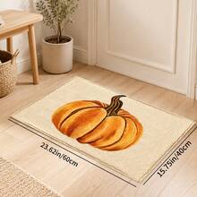 1pc Autumn Pumpkin Print Faux Wool Rug, Large Orange Pumpkin Pattern Carpet, Thanksgiving Harvest Rustic Farmhouse Style Home Decor, Suitable For Entryway, Kitchen, Living Room, Bedroom - Multicolor - View 13