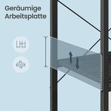 VASAGLE Scaffale da Cucina a 6 Ripiani con Supporto per Microonde e Ganci, per Bar Caffè, Nero - nero - Visualizzare 5