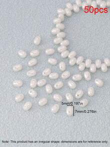 50pcs White Faux Pearl Beads Irregular Loose Spacer Beads Pendant For Jewelry Making DIY Bracelets Necklaces Accessories - Pearl - View 17