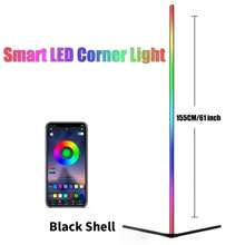 1pc Smart RGB LED Corner Lamp, App And Remote Control, 16 Million Colors And Music Sync, Standing Floor Lamp, Suitable For Living Room, Bedroom And Game Room - Black - View 15