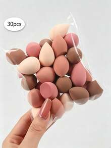 10/20/30/50/100Pcs Mini Makeup Sponge Blender Set, Multi‑Color Beauty Sponges, Wet & Dry Dual‑Use Soft Cosmetic Blending Sponge For Foundation Concealer, Portable Travel Makeup Tool, Great Gift For Her - Multicolor - View 8