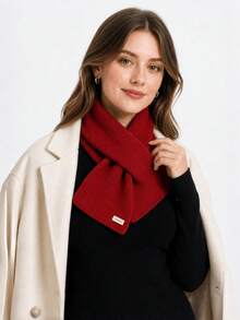 1pc Women's New Autumn/Winter Scarf, Versatile Korean Style Couple Warm Triangle Cross Neck Warmer Small Scarf - Multicolor - View 5