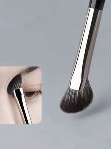 2/3 PCS Dual-End Nose Contour Brush For Makeup, 2-In-1 U-Shaped Contour Nose Brush, Fluffy And Angled Brushes Set For Sculpting, Defining, Highlighting And Blending - Black - View 7