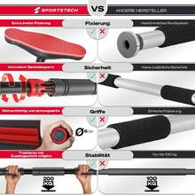 KS270 Anti-Slip Grips Sportstech Bar, Innovative Gear Lock Pull Up - Verschiedenfarbig - Übersicht 3