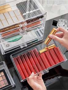Acrylic Desktop Storage Box, Cosmetic Storage Box, Single Transparent Lipstick Eyeshadow Mask Storage Box - Clear - View 7
